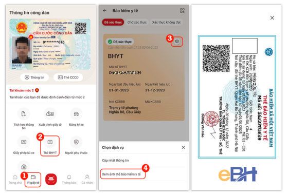 Hướng dẫn sử dụng BHYT điện tử trên ứng dụng VNeID